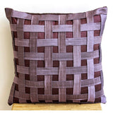 Purple N Plum Basket Weave - Plum Art Silk Throw Pillow Cover