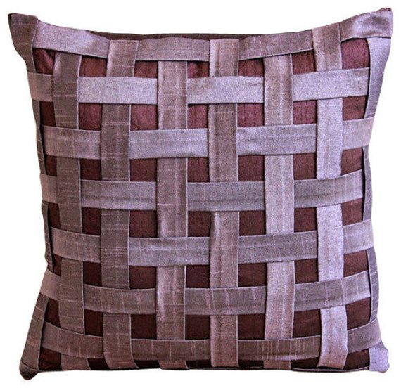 Purple N Plum Basket Weave Pillow Cover