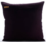 Purple Pleats - Dark Plum Cotton Linen Throw Pillow Cover