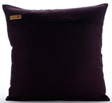 Purple Pleats - Dark Plum Cotton Linen Decorative Euro Sham