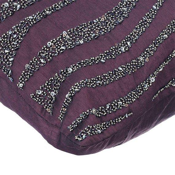 Purple Ripples Sequins Decorative Euro Sham