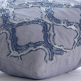 Quicksilver Ornate - Gray Cotton Throw Pillow Cover