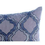 Quicksilver Ornate - Gray Cotton Throw Pillow Cover