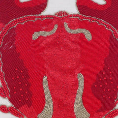 Red Crab Craze - Red Cotton Linen Decorative Euro Sham