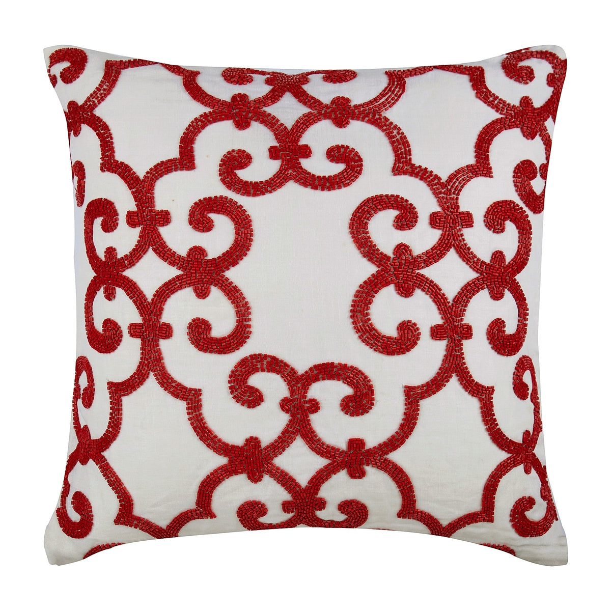 Red Encrusted Pillow Cover