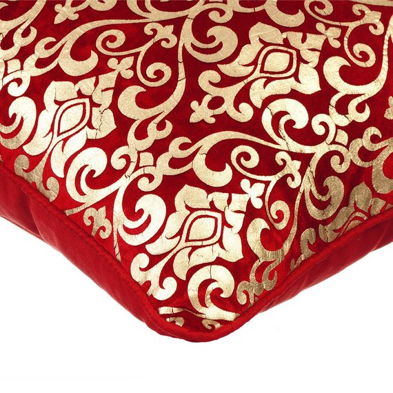 Red Festive - Red Velvet Decorative Euro Sham
