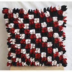 Red N Black Blossom - Red & Black Felt Throw Pillow Cover