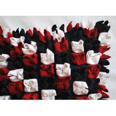 Red N Black Blossom - Red & Black Felt Throw Pillow Cover