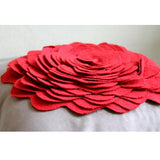 Red Rose - Taupe Faux Suede Throw Pillow Cover