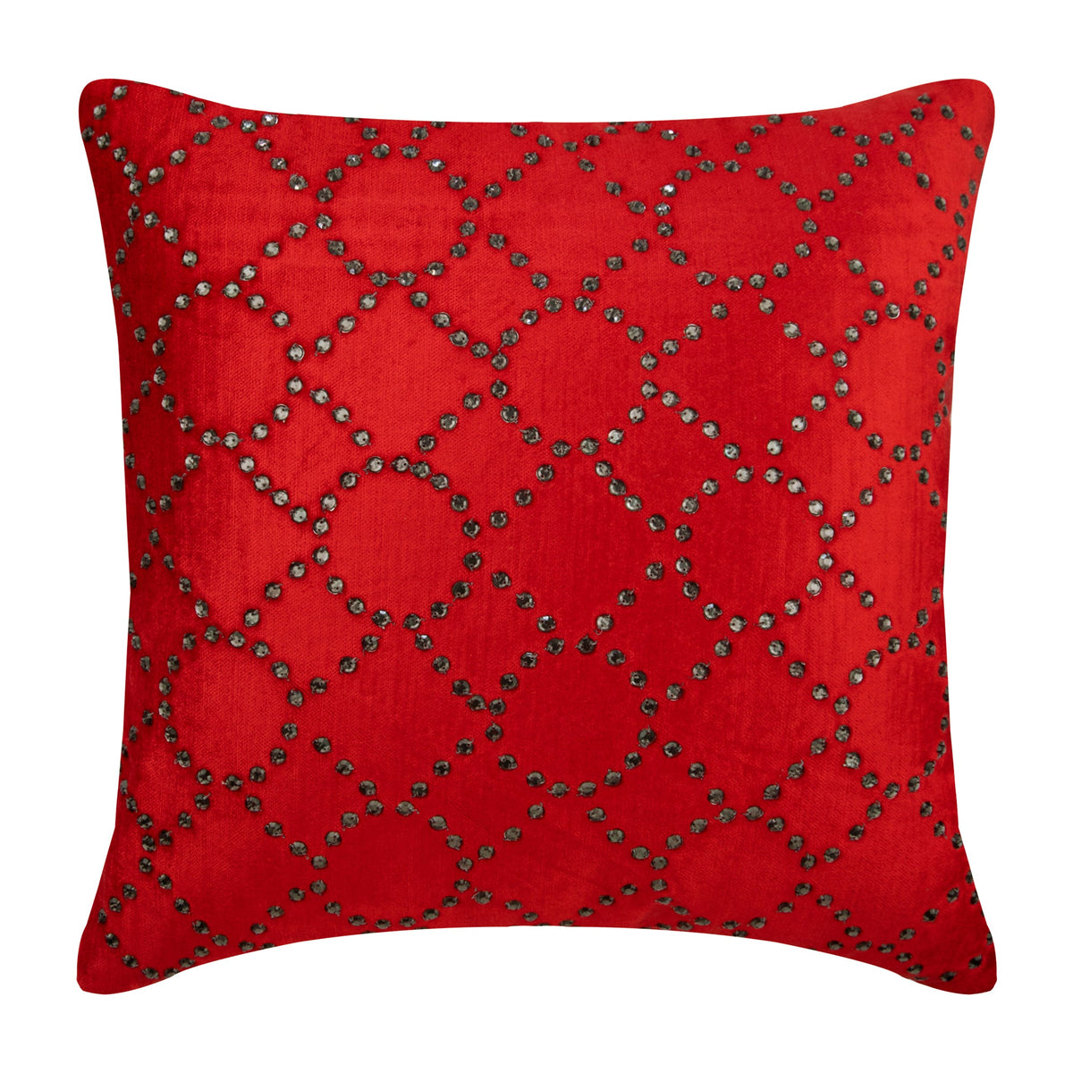 Red Velvet Crystal Pillow Cover