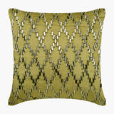 Crystal Argyle - Ecru Velvet Throw Pillow Cover
