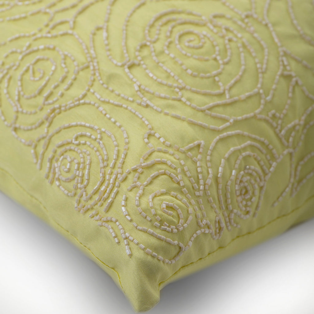 Rosy Yellow - Lemon Yellow Art Silk Decorative Euro Sham
