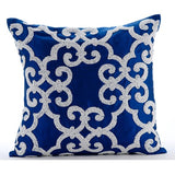 Royal Arabic Blue Throw Pillow Cover