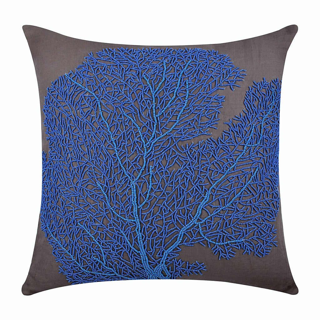 Royal Blue Sea Weeds Pillow Cover