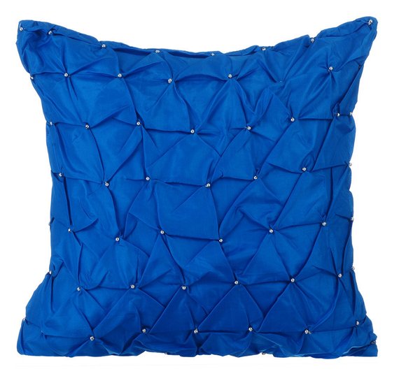 Night Texture - Navy Blue Taffeta Throw Pillow Cover