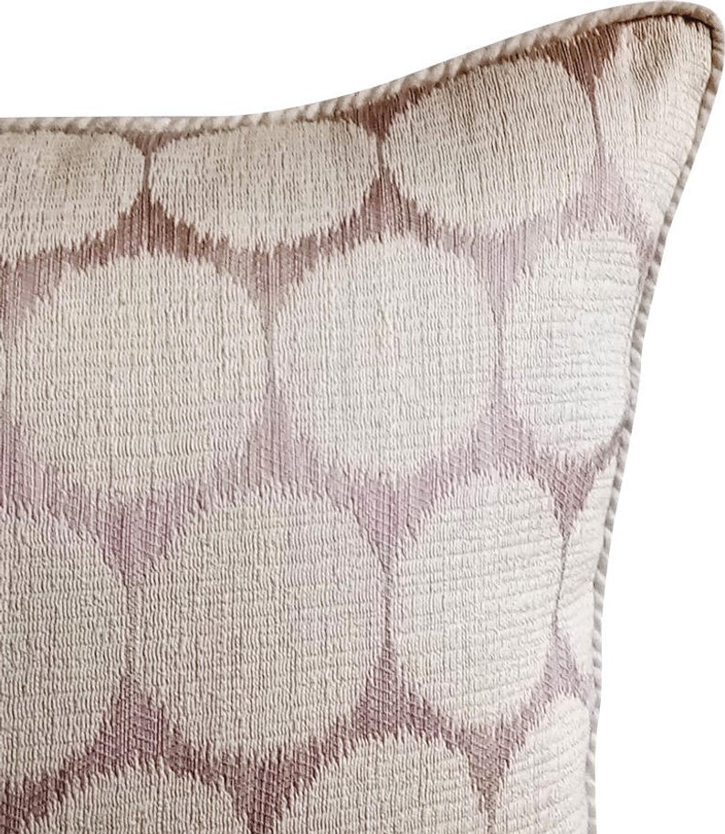 Running In Circles - Beige Jacquard Silk Decorative Euro Sham