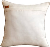 Running In Circles - Beige Jacquard Silk Throw Pillow Cover