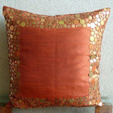 Rust Glamor - Rust Art Silk Decorative Euro Sham