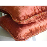 Rust Shimmer - Rust Velvet Decorative Euro Sham