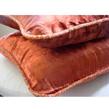 Rust Shimmer - Rust Velvet Decorative Euro Sham