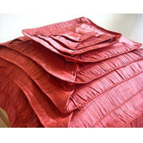 Rusty Frills - Rust Crushed Art Silk Decorative Euro Sham