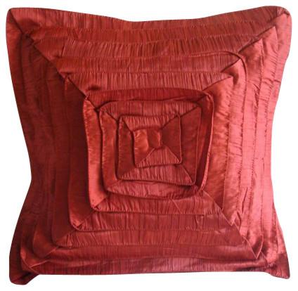 Rusty Frills - Rust Crushed Art Silk Decorative Euro Sham