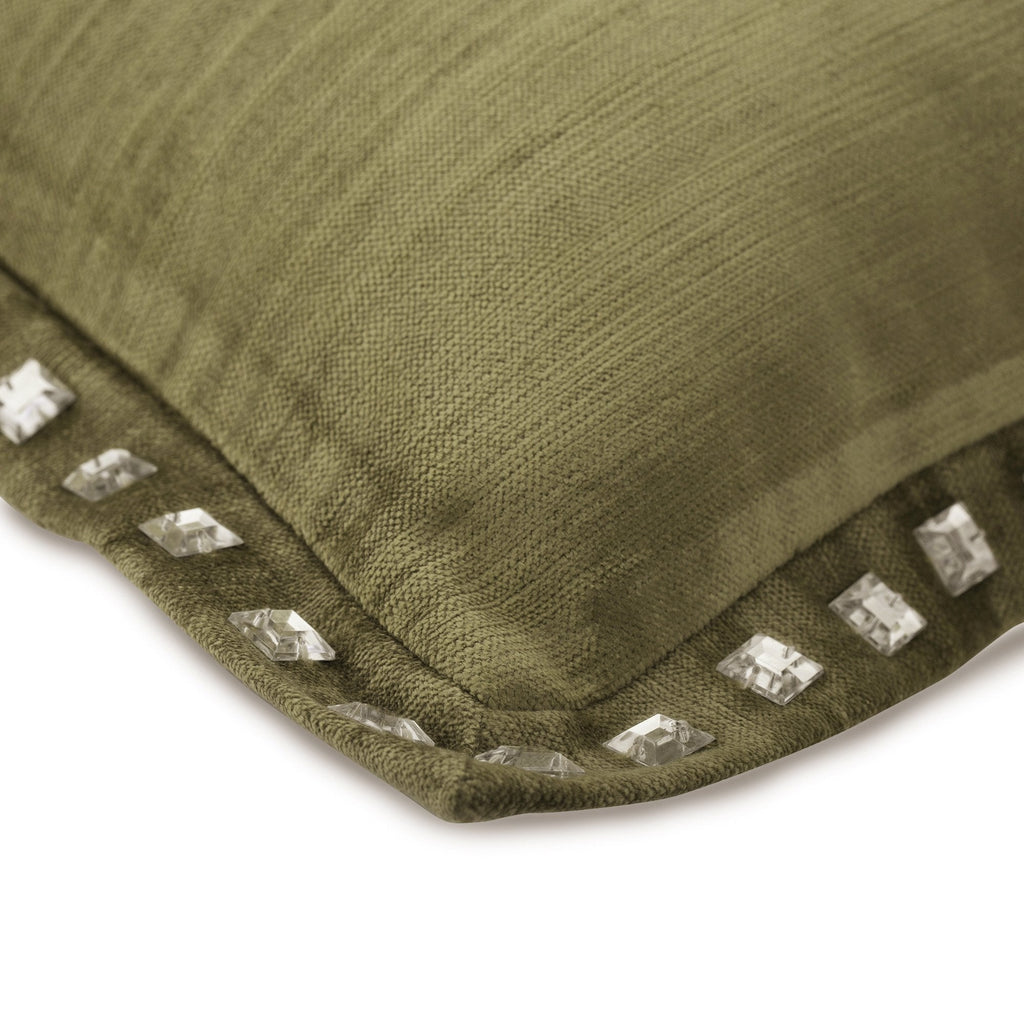 Sage Green Crystal Palace - Sage Green Velvet Decorative Euro Sham