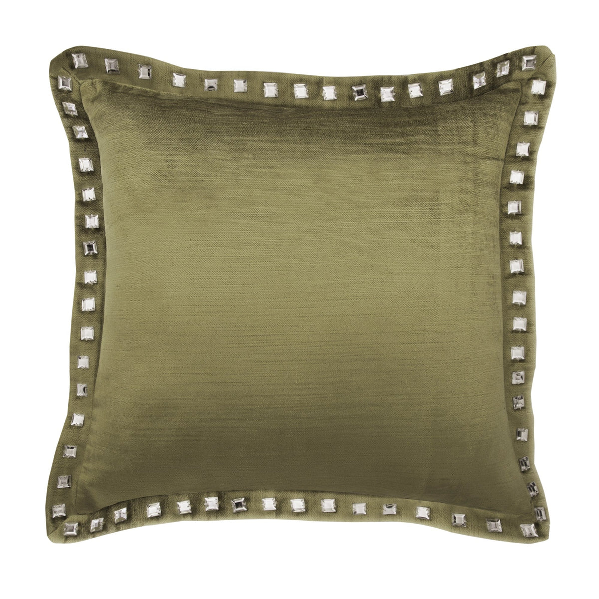 Sage Green Crystal Palace - Sage Green Velvet Decorative Euro Sham