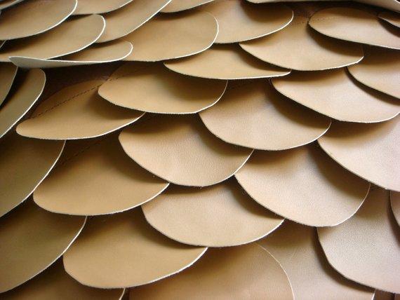 Scales - Brown Faux Leather Decorative Euro Sham