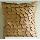 Scales - Brown Faux Leather Decorative Euro Sham