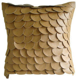 Mermaid - Beige Faux Leather Decorative Euro Sham