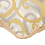 Scrolling All The Way - Mustard Yellow Jacquard Silk Decorative Euro Sham