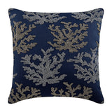 Sea Weeds Swim - Navy Blue Cotton Linen Decorative Euro Sham