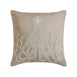 Sea Squid - Mocha Cotton Linen Decorative Euro Sham