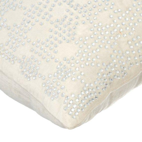 Sharing My Charm - White Velvet Decorative Euro Sham