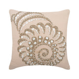 Shell Burst - Beige Cotton Linen Decorative Euro Sham