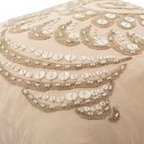 Shell Burst - Beige Cotton Linen Throw Pillow Cover