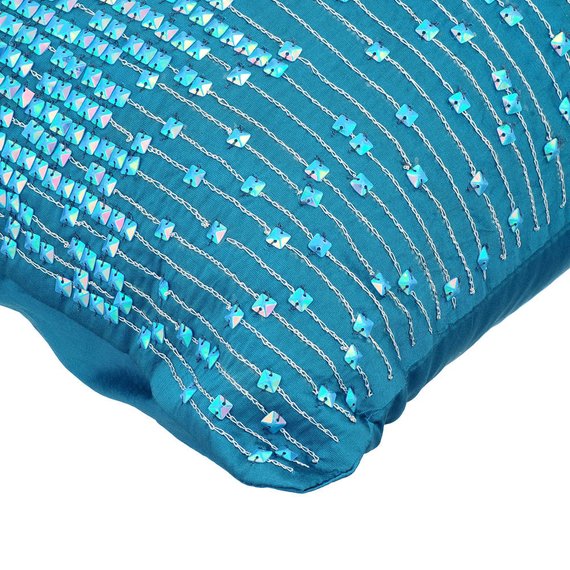 Shimmer Shine - Blue Taffeta Decorative Euro Sham