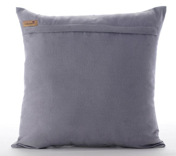Silent Night - Gray Faux Leather Throw Pillow Cover