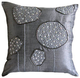 Silver Ball Bearings Sequins Throw Pillow Cover