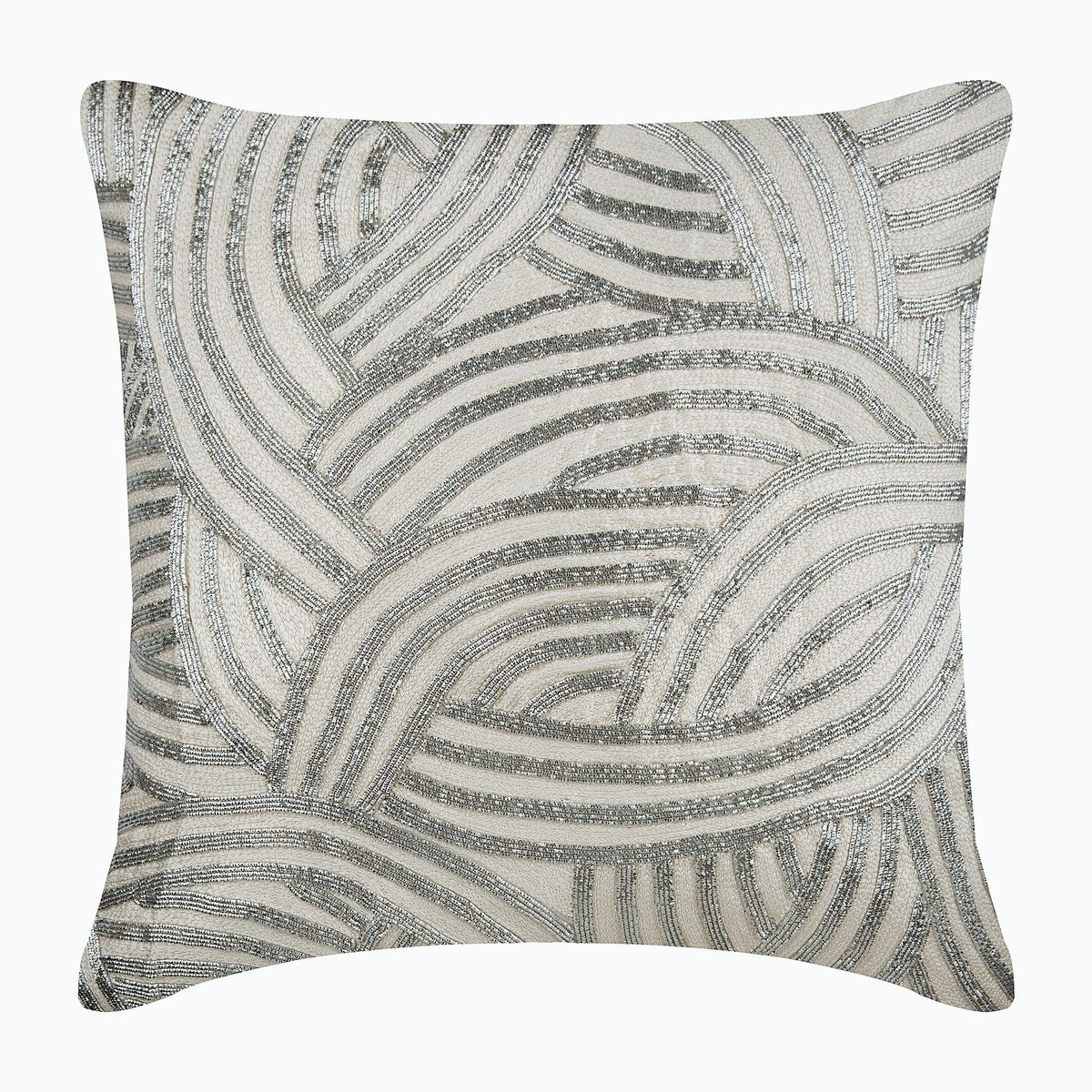 Silver Chains - Ivory Linen Decorative Euro Sham