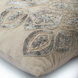 Silver Charmer - Beige Linen Decorative Euro Sham