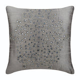 Silver Gold Damask - Silver Art Silk Decorative Euro Sham