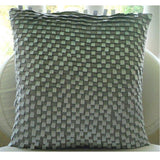 Silver Gray Lining - Silver Faux Suede Decorative Euro Sham