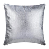 Silver Leather Strokes - Silver Faux Leather Decorative Euro Sham
