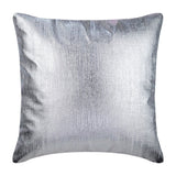 Silver Leather Strokes Pillow Cover