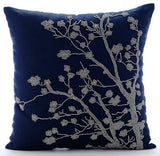 Silver Magnolia Pillow Cover