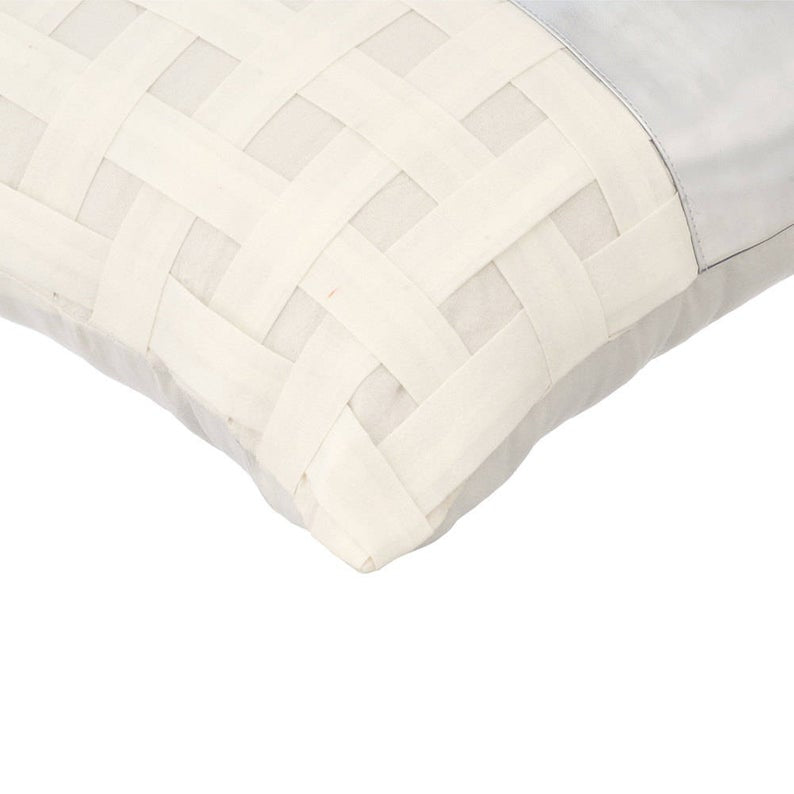 Silver N Half - Silver Art Silk Throw Pillow Cover