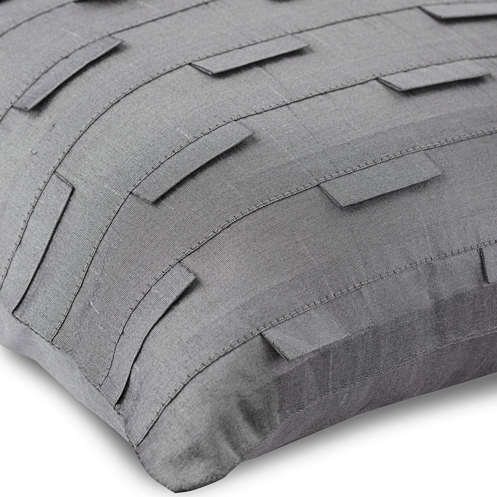 Silver Ocean - Silver Art Silk Throw Pillow Cover