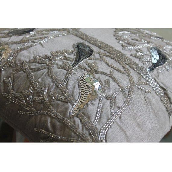Silver Pigeons Gray Decorative Euro Sham